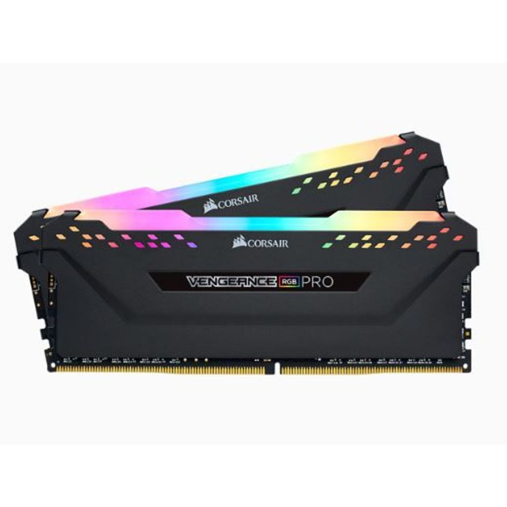 Corsair Cmw16gx4m2c3200c16 DDR4, 3200MHz 16GB 2 X 8GB Dimm, Unbuffered, Vengeance RGB Pro Black Heat Spreader, RGB LED, 1.35v