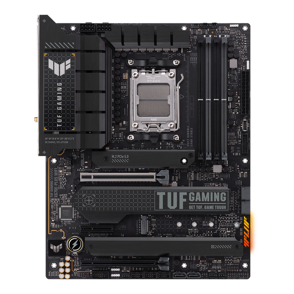 ASUS TUF Gaming X670E-Plus WiFi AM5 X670 PCIe5 DP HDMI 4xm.2 PCIe5m.2 WiFi6e Bt5.2 2.5glan Fronttype-C,USB3.2gen2_2x2 BiOSflashback,Tb4header Aura