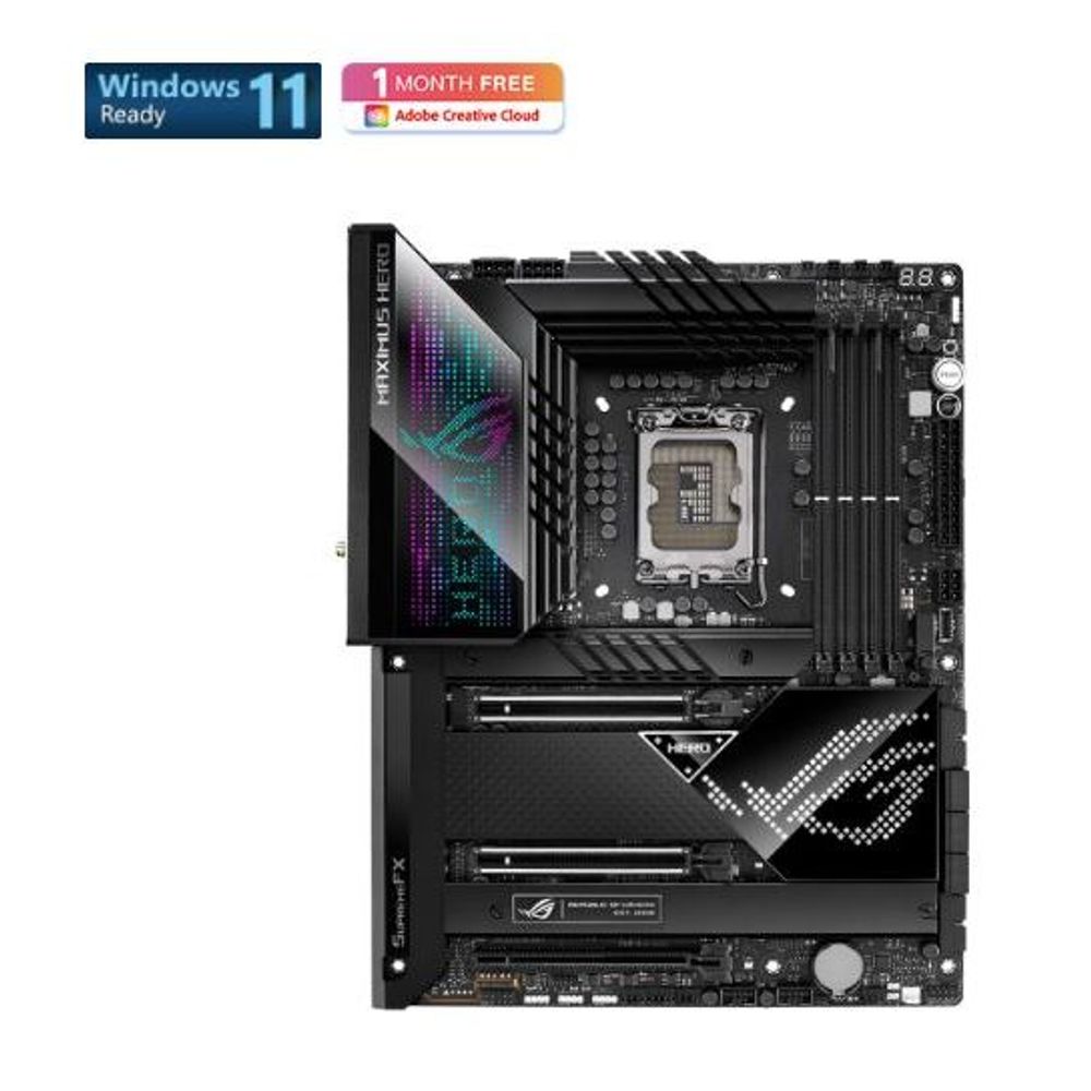 ASUS ROG Maximus Z690 Hero LGA1700 ATX 4xDimm DDR5 PCI-E 5.0 5xm.2 HDMI 2xthunderbolt 4 Ports USB3.2 WiFi 6e RGB Lighting Gaming Motherboard