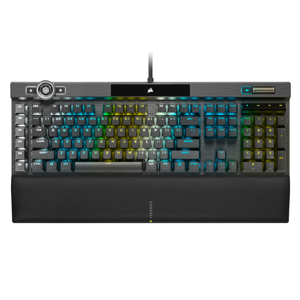 Corsair K100 RGB Mechanical Gaming Keyboard Backlit RGB LED Cherry Mx Speed Black Black Pbt Keycaps