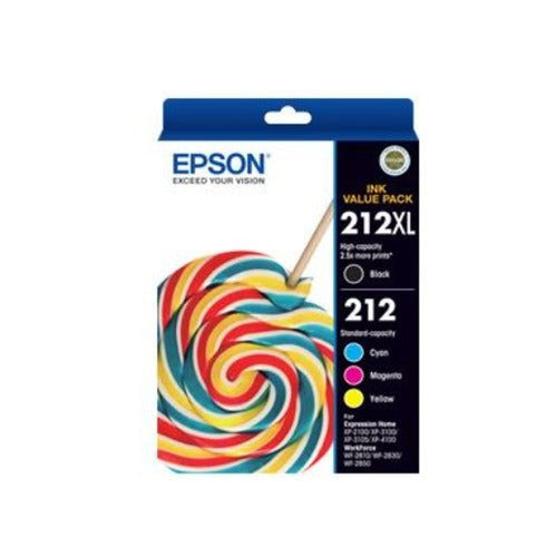 epson 212xl black + 212 colour ink cartridge 4 ink value pack tech supply shed