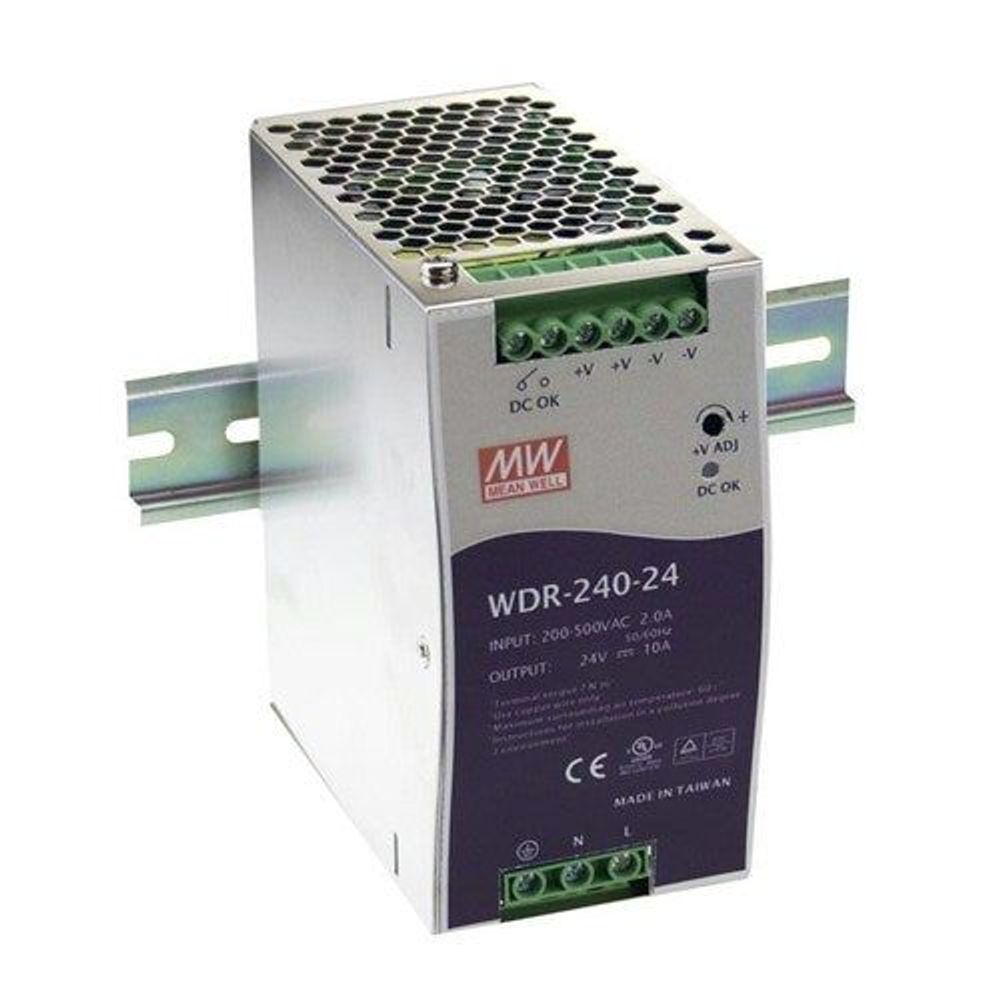 WDR-240-24 - 24VDC 10A Din Rail Mount SMPS