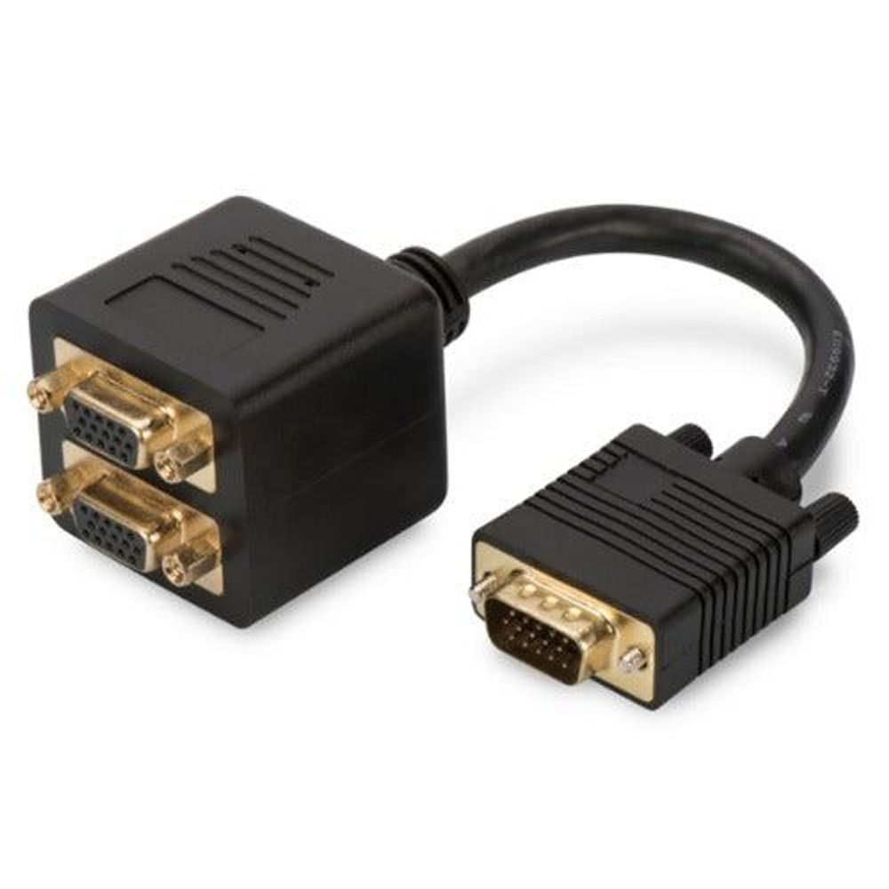 Digitus VGA (M) to 2x VGA (F) Splitter 0.2m Monitor Adapter