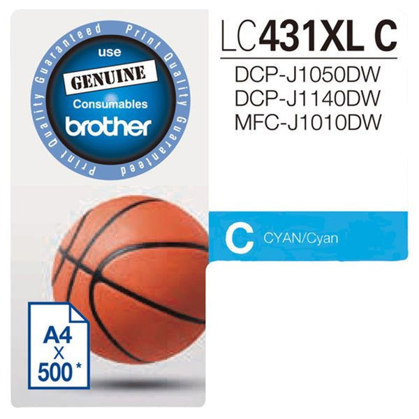 brother lc431xlc cyan high yeild ink cartridge tech supply shed