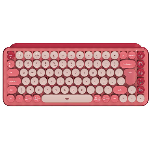 logitech pop keys wireless emoji keyboard - rose pink tech supply shed
