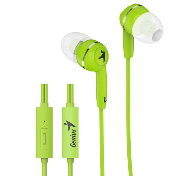 Genius_HS-M320_Green_In-Ear_Headphones_w/Mic_|_Tech_Supply_Shed