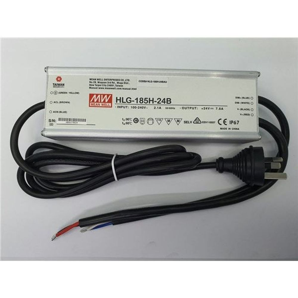 HLG-185H-24B - 185W 24V 7.8A Saa Ip67 Led Driver