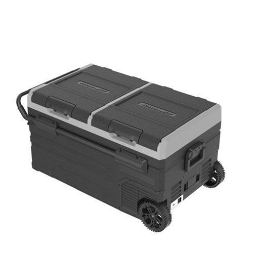 GH2036 - 75L Brass Monkey Portable Low Profile Dual Zone Fridge/Freezer with Wheels and Battery Compartment