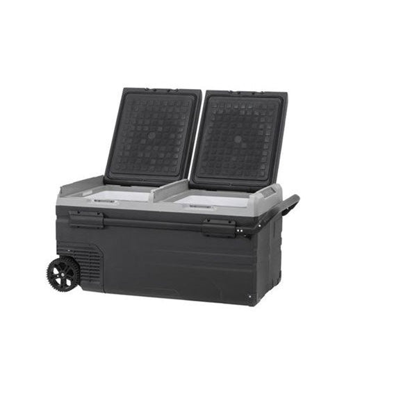 GH2036 - 75L Brass Monkey Portable Low Profile Dual Zone Fridge/Freezer with Wheels and Battery Compartment
