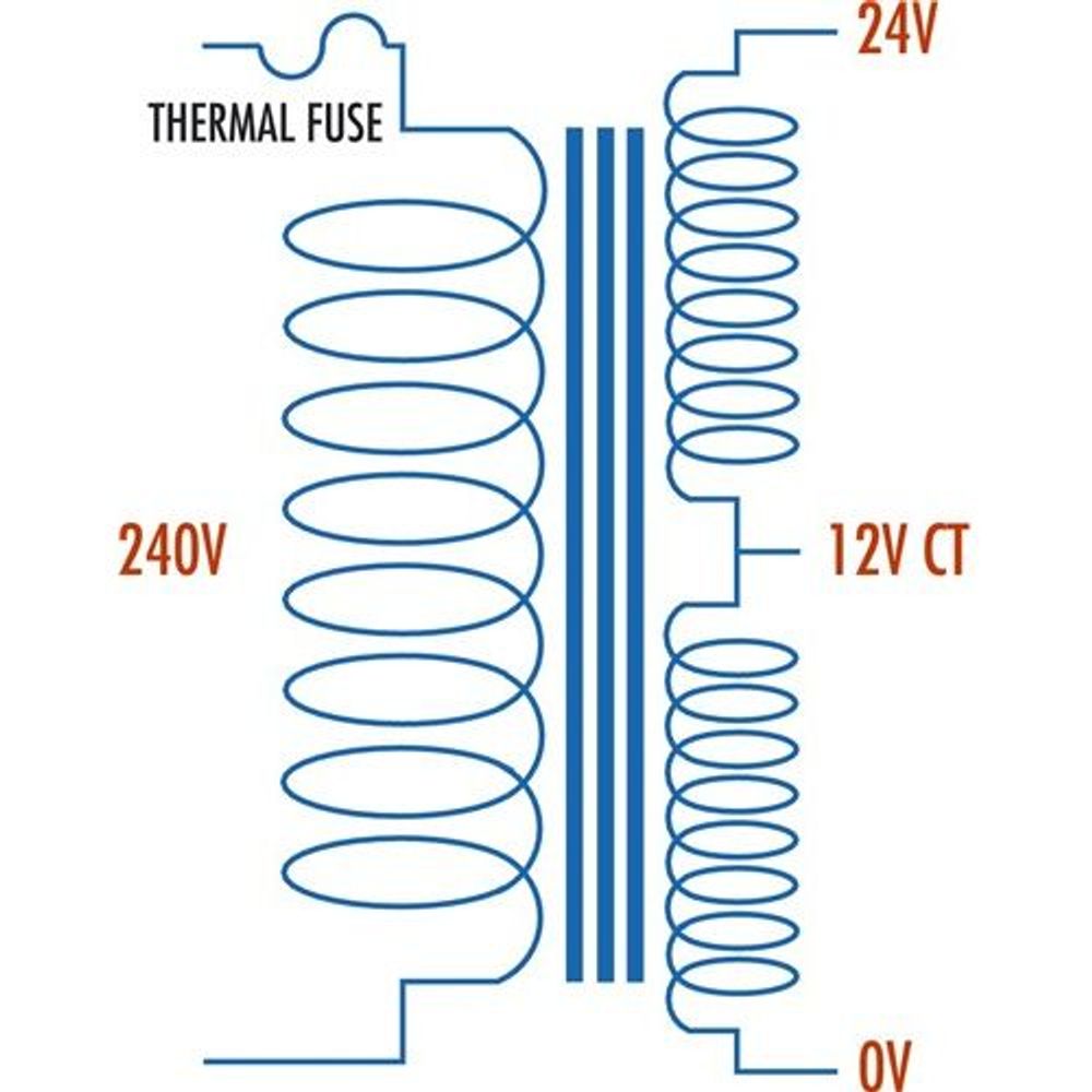 MM2018 - 24V, 3.6VA 150mA Centre Tapped - Type 2854 Transformer