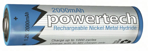 SB1706 - 1.2V AA 2000mAh Rechargeable Powertech Ni-MH Battery - Nipple