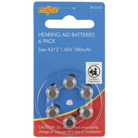 SB2543 - Hearing Aid Batteries A312 180mAh 6 pack