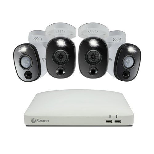 SWDVK-45680W4WL-AU - Swann 4CH 4K DVR Kit with 4 x 4K PIR Bullet Cameras with LED