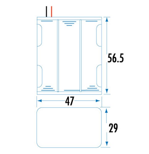 PH9206 - 6 X AA 2 By 3 Side By Side Battery Holder