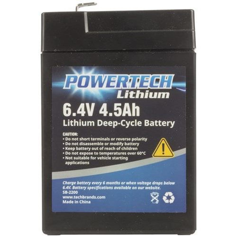 SB2200 - 6.4V 4.5Ah Lithium Deep Cycle Battery