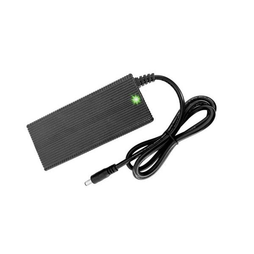 42V battery charger adapter with green indicator light, DC plug, and cable