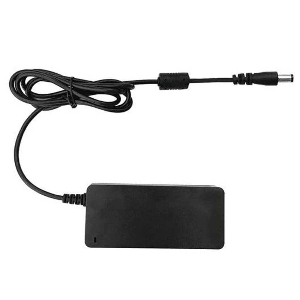 Black power brick with 2.5mm DC plug, cable with inline connector