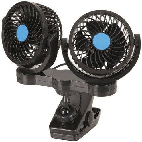 GH1403 - Dual 100mm 12V Fans with Clamp Mount