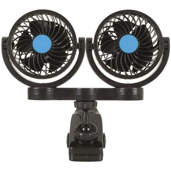 GH1403 - Dual 100mm 12V Fans with Clamp Mount