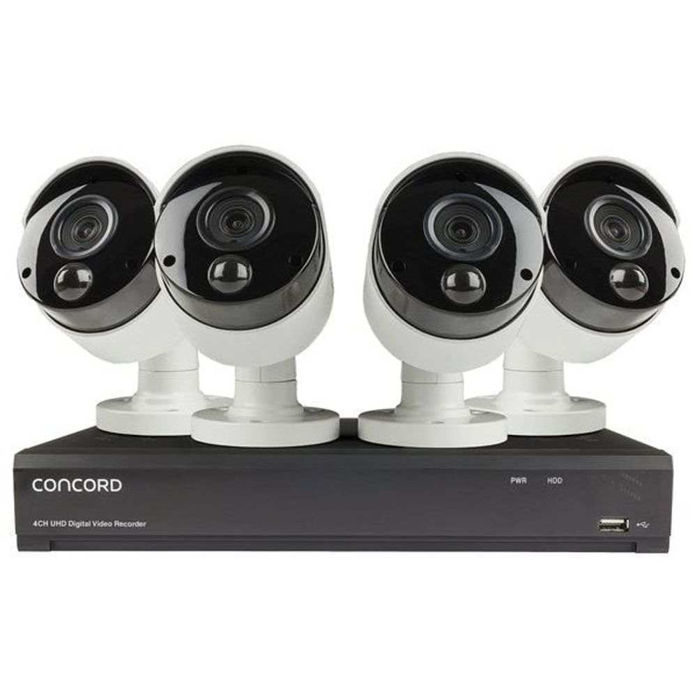 CDK4848P-V2 - Concord 4 Channel 4K DVR Package - 4x4K PIR Cameras