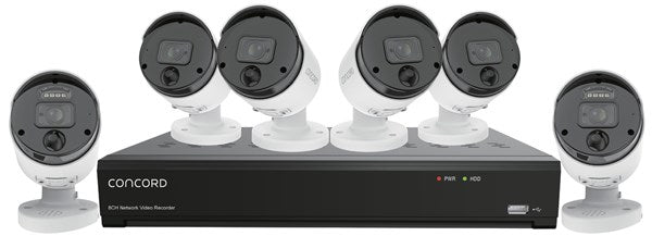 CNK8868PFA-V2 - Concord 8 Channel 4K NVR Kit with 4 x 4K PIR and 2 x 4K Floodlight IP Cameras