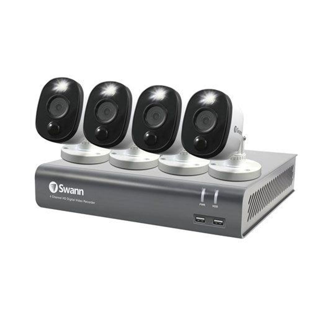 SWDVK-445804WL - Swann 4CH 1080p DVR Kit with 4 x 1080p PIR Bullet Cameras with Warning Spotlights