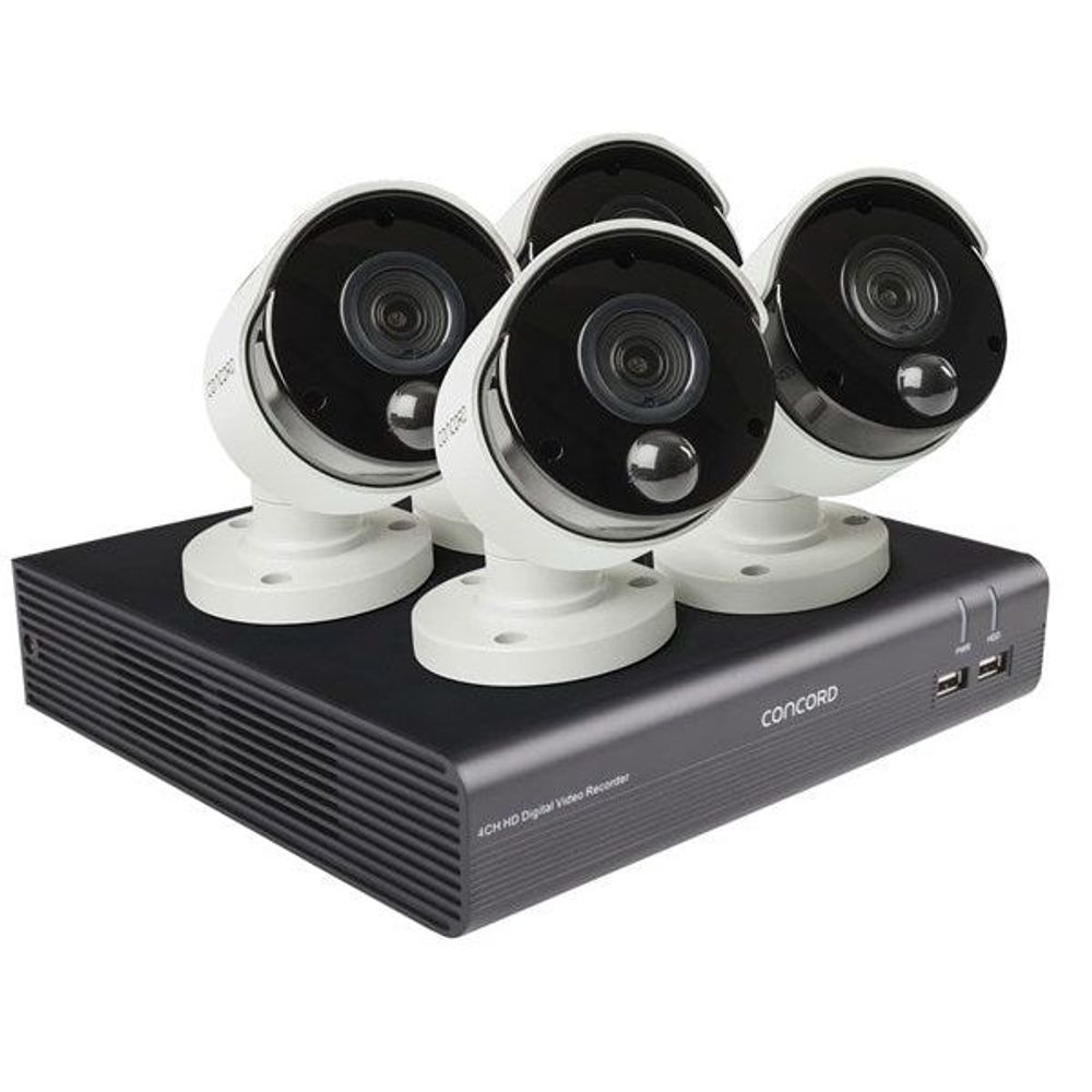 CDK4242P-V2 - Concord 4 Channel HD DVR Package - 4x1080p PIR Bullet Cameras v2