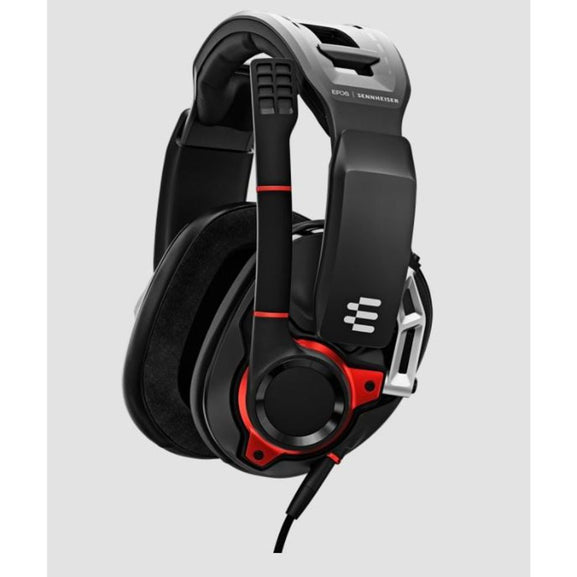 epos gsp 600 closed acoustic multi-platform stereo wired gaming headset - black / red  tech supply shed