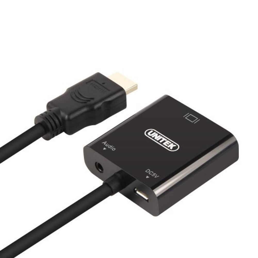 UNITEK HDMI to VGA Converter with Audio. 17cm Cable Length. Convert