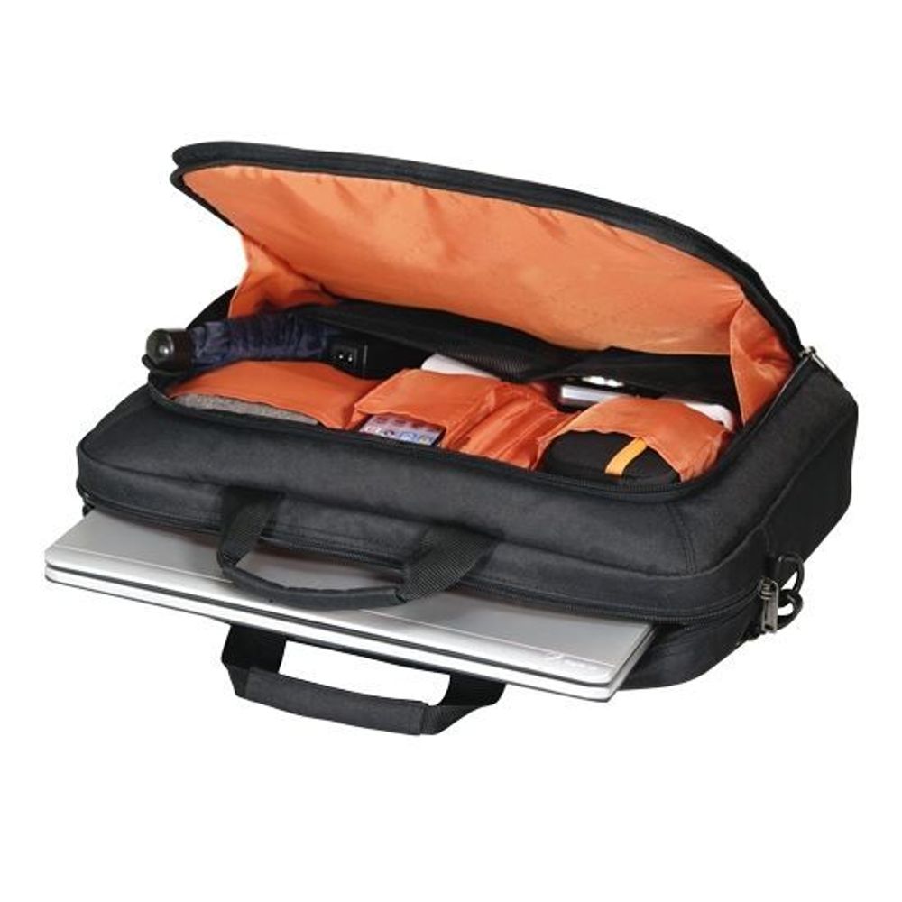 EVERKI EKB407NCH17 Advance Briefcase 17.3'', Separate zippered accessory pocket, Front stash pocket, Trolley handle pass through strap, Ergonomic shoulder pad