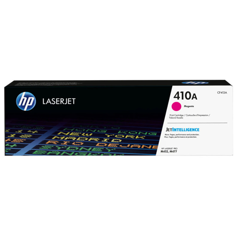 HP LaserJet 410A magenta toner cartridge box, JetIntelligence