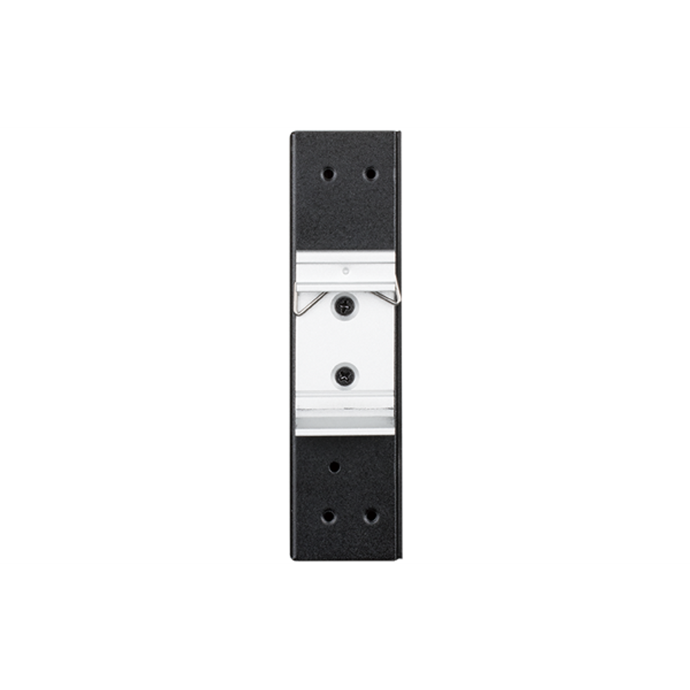 D-Link industrial gigabit switch rear panel with two circular connectors and mounting holes