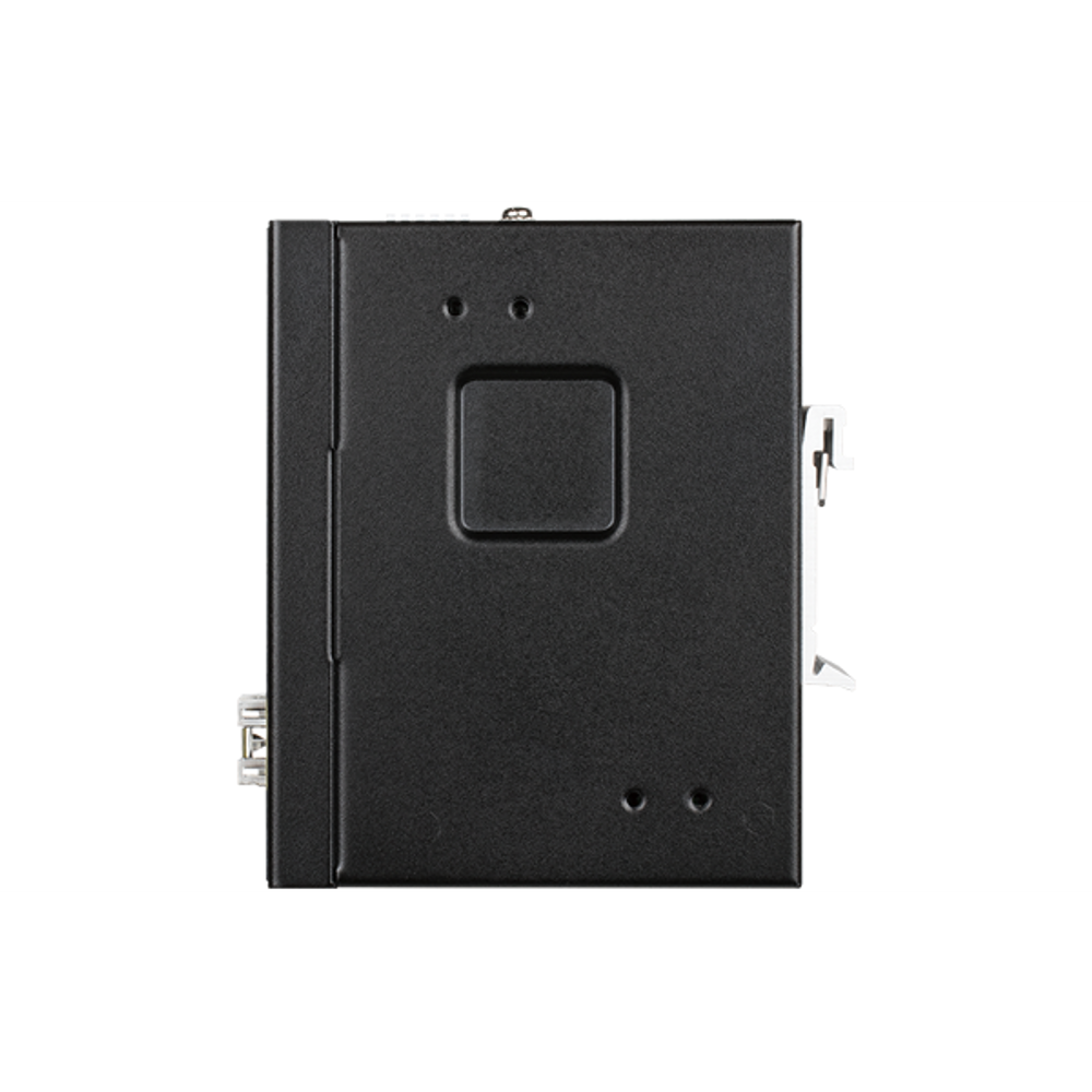 D-Link industrial gigabit switch rear housing with recessed square and screw holes