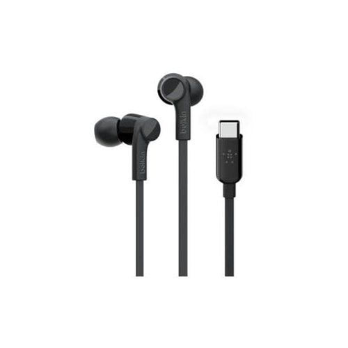 G3H0002BTBLK - Belkin SoundForm Wired Earbuds with USB-C Connector - USB Type C - Wired - Earbud - Binaural - In-ear - 121.9 cm Cable - Black