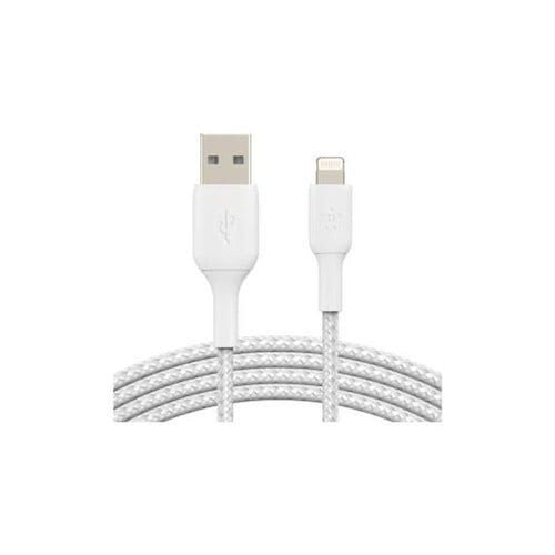 CAA002BT1MWH - Belkin Lightning/USB Data Transfer Cable - 1 m Lightning/USB Data Transfer Cable for iPhone, iPad - First End: 1 x Lightning - Male - Second End: 1 x USB Type A - Male - MFI - White