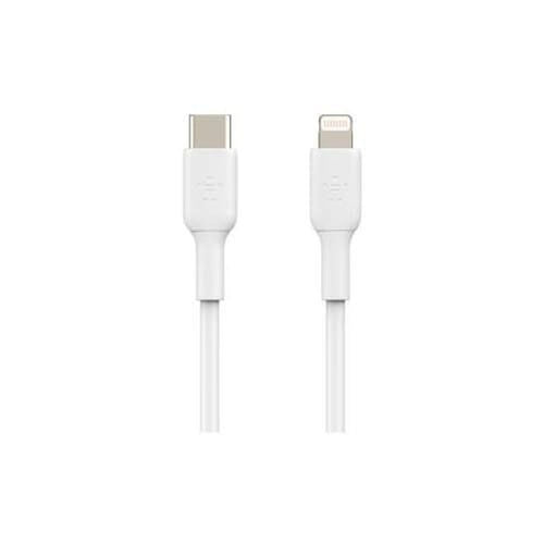 CAA003BT1MWH - Belkin Lightning/USB-C Data Transfer Cable - 1 m Lightning/USB-C Data Transfer Cable for iPhone - First End: 1 x Lightning Male - Second End: 1 x USB Type C Male - MFI - White