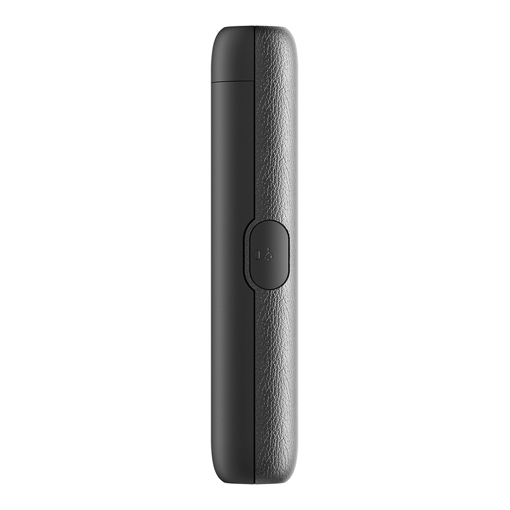 D-Link 4G LTE Wi‑Fi hotspot narrow side with power button on dark housing