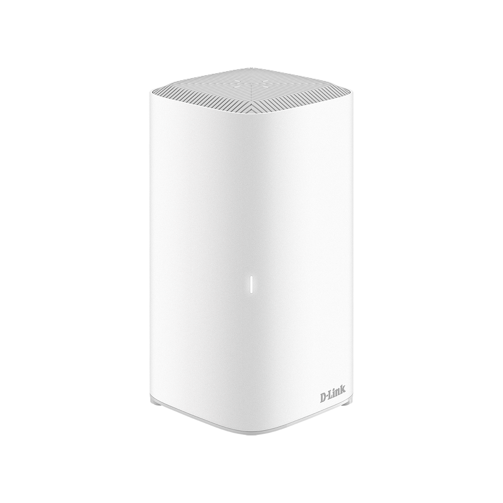 D-Link COVR-X1873 AX1800 Wi-Fi 6 mesh router unit, white cube viewed front