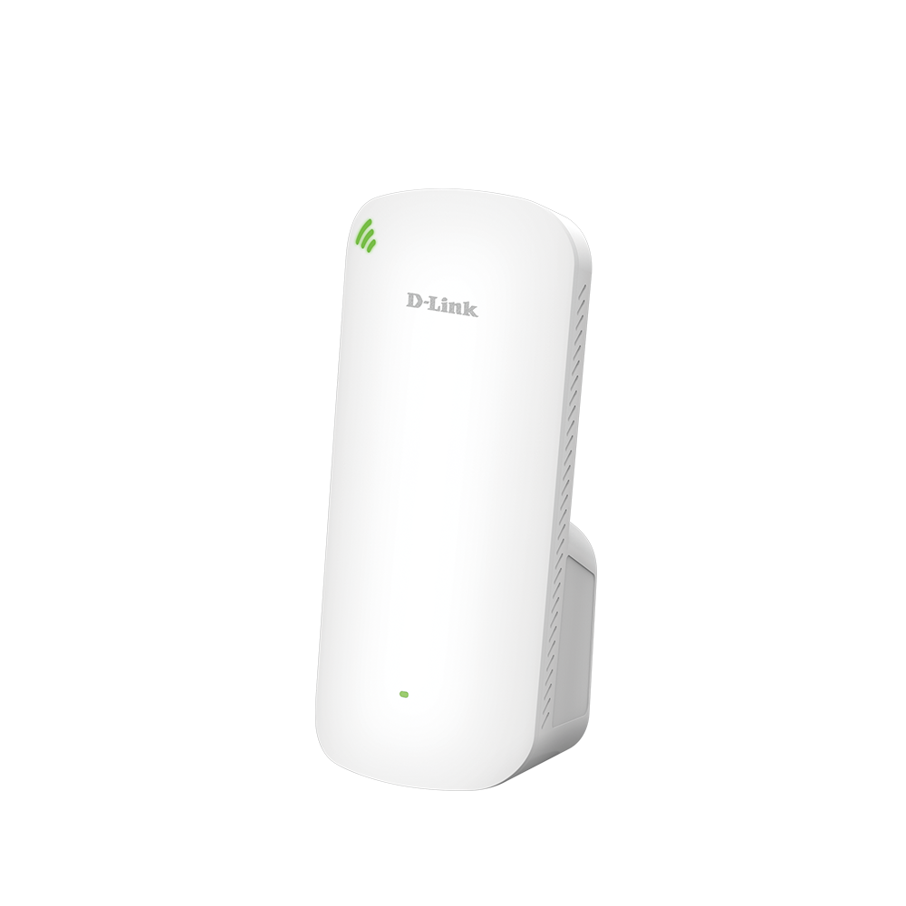 White D-Link Wi‑Fi 6 mesh extender with side heat vents