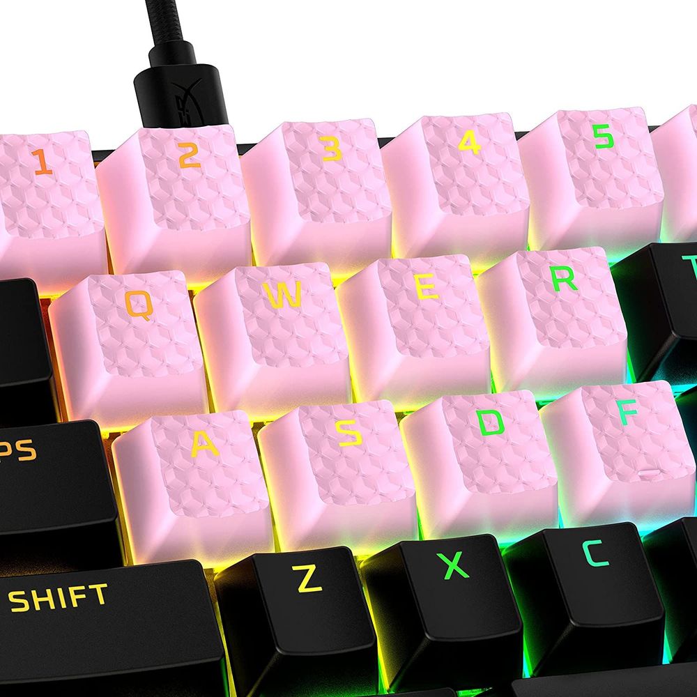 hyperx keycaps - rubber - pink [us] tech supply shed