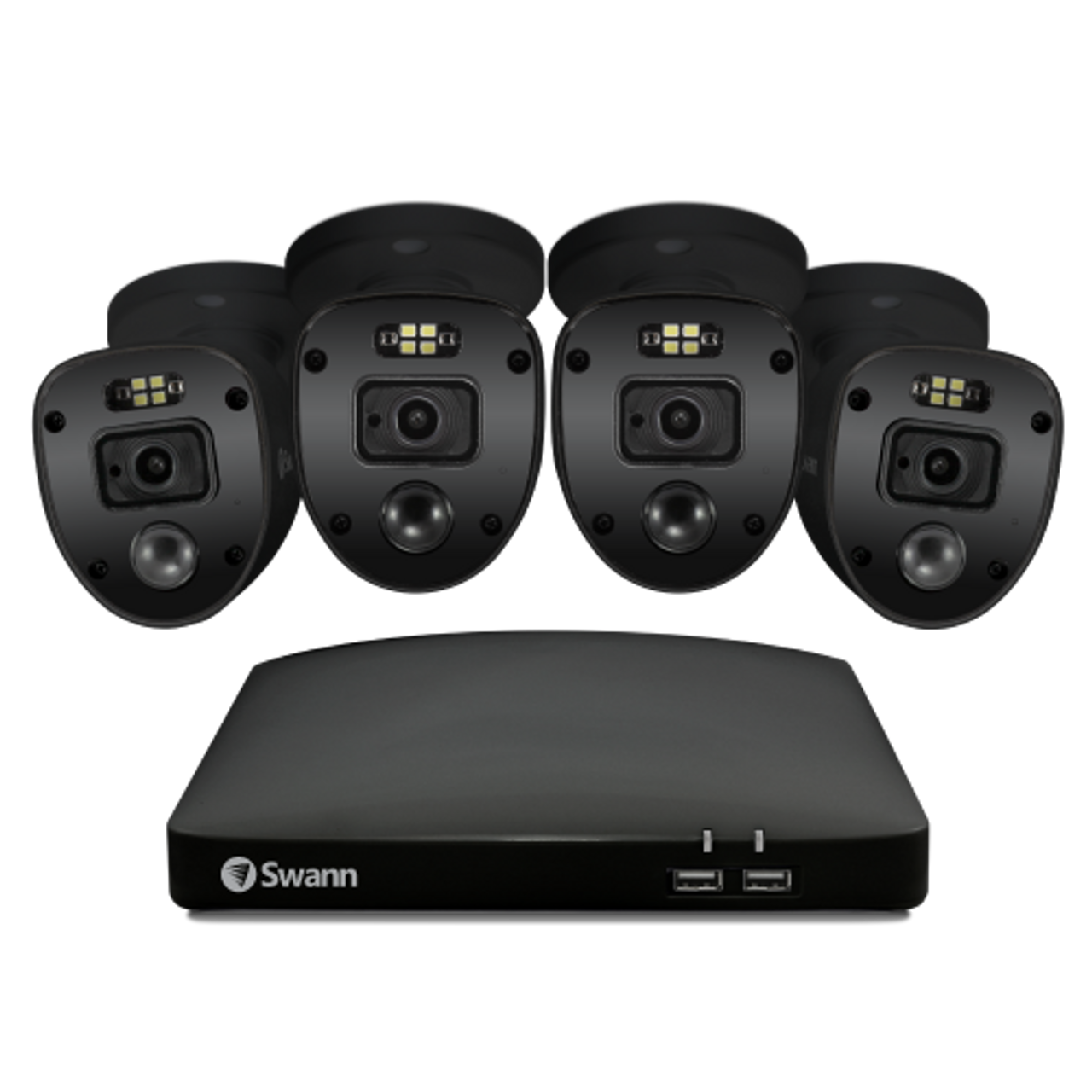 black enforcer 4 camera 4 channel 1080p full hd dvr security system - swdvk-446854slb   tech supply shed