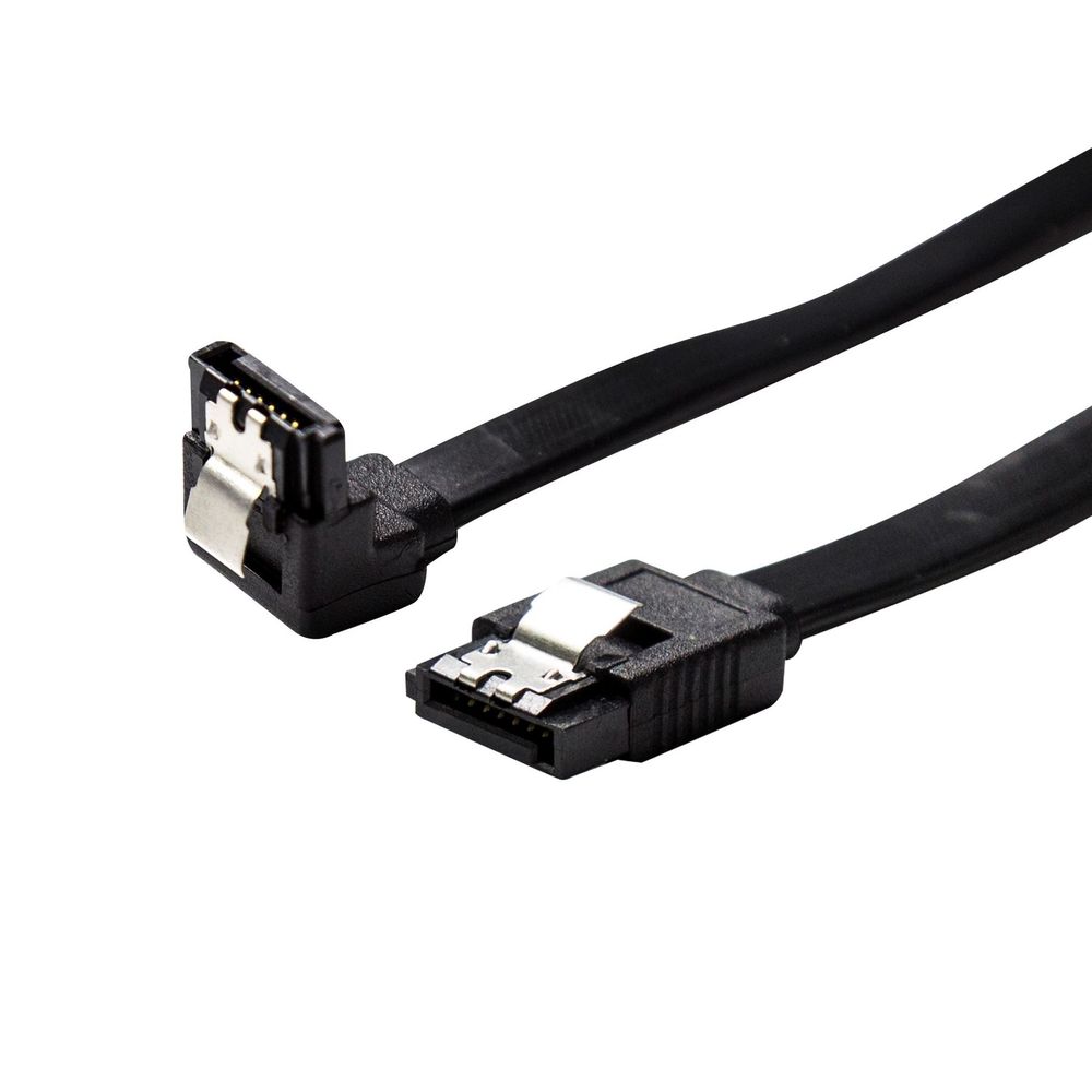 DYNAMIX 1m Right Angled SATA 6Gbs Data Cable with Latch. Black Colour