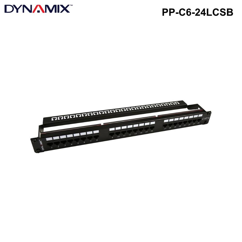 PP-C6- - 19'' Cat6 UTP Patch Panels - Options 12, 16, 24 and 48 Way 24 Port 19'' Cat6 UTP Patch Panel Rear Cable Support & Labelling Kit