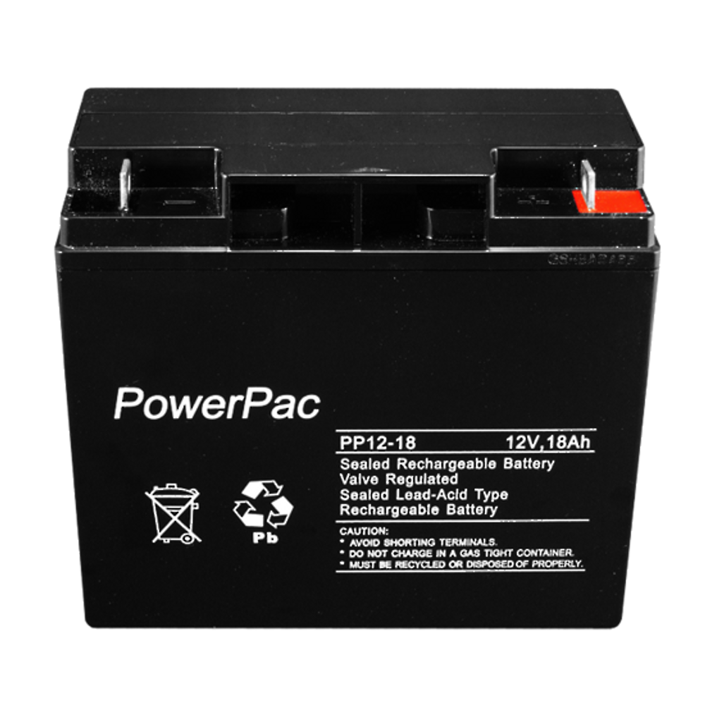 Powerpac S.L.A battery 12V 18A - dimensions L180 x W77 x H165mm