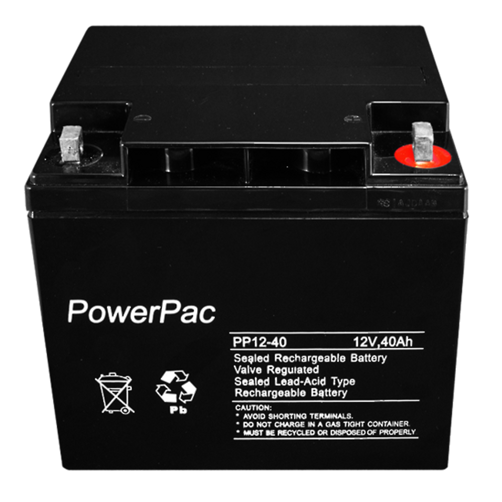 Powerpac S.L.A battery 12V 40A - dimensions L195 x W165 x H175mm