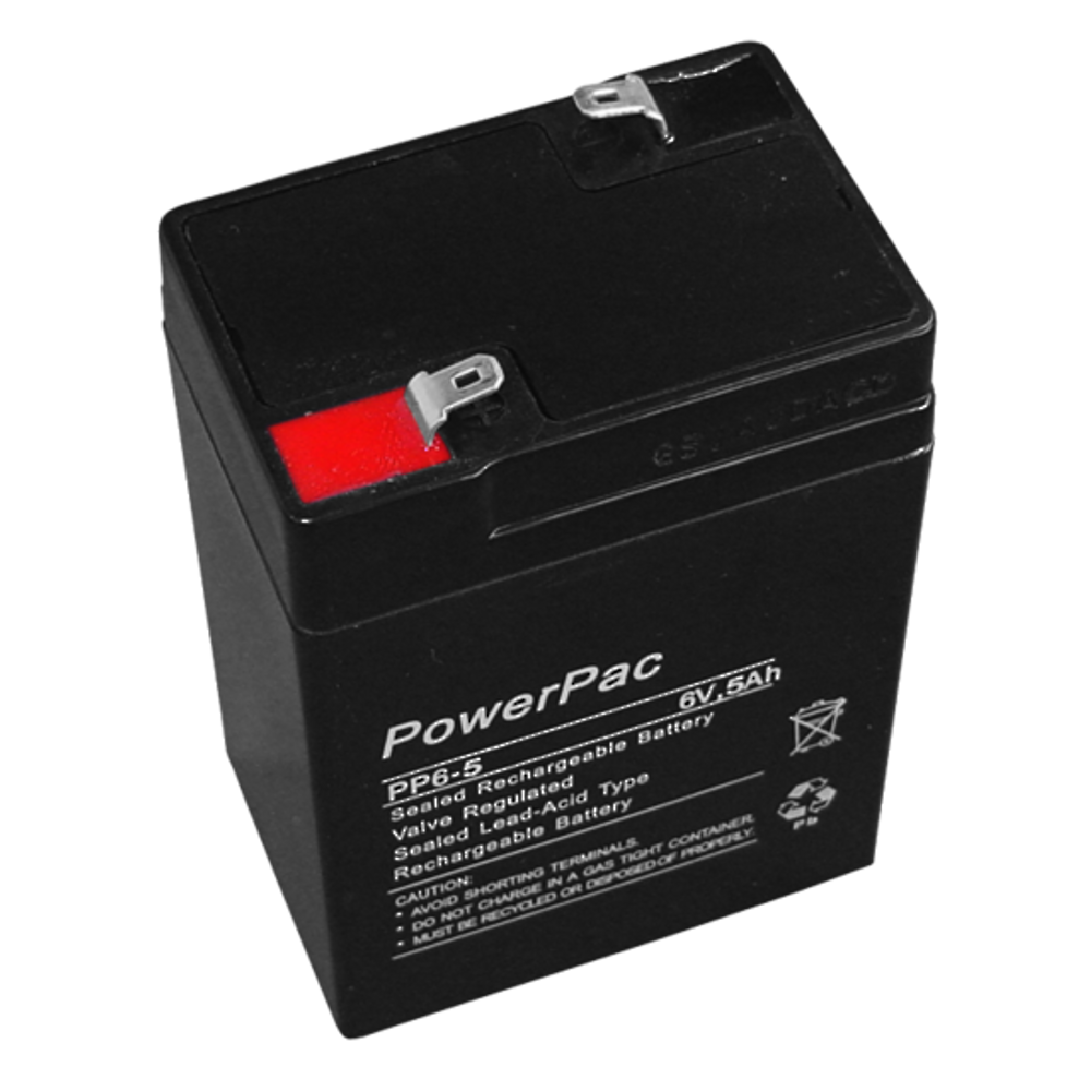 Powerpac S.L.A battery 6V 5A - dimensions L46 x W70 x H105mm