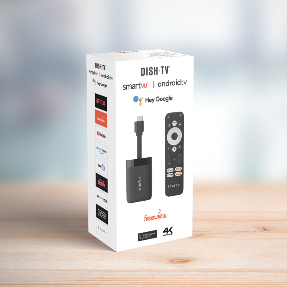 SV11 - Dish TV 4K UHD Android TV, Freeview, Netflix, YouTube, Amazon Prime Dongle