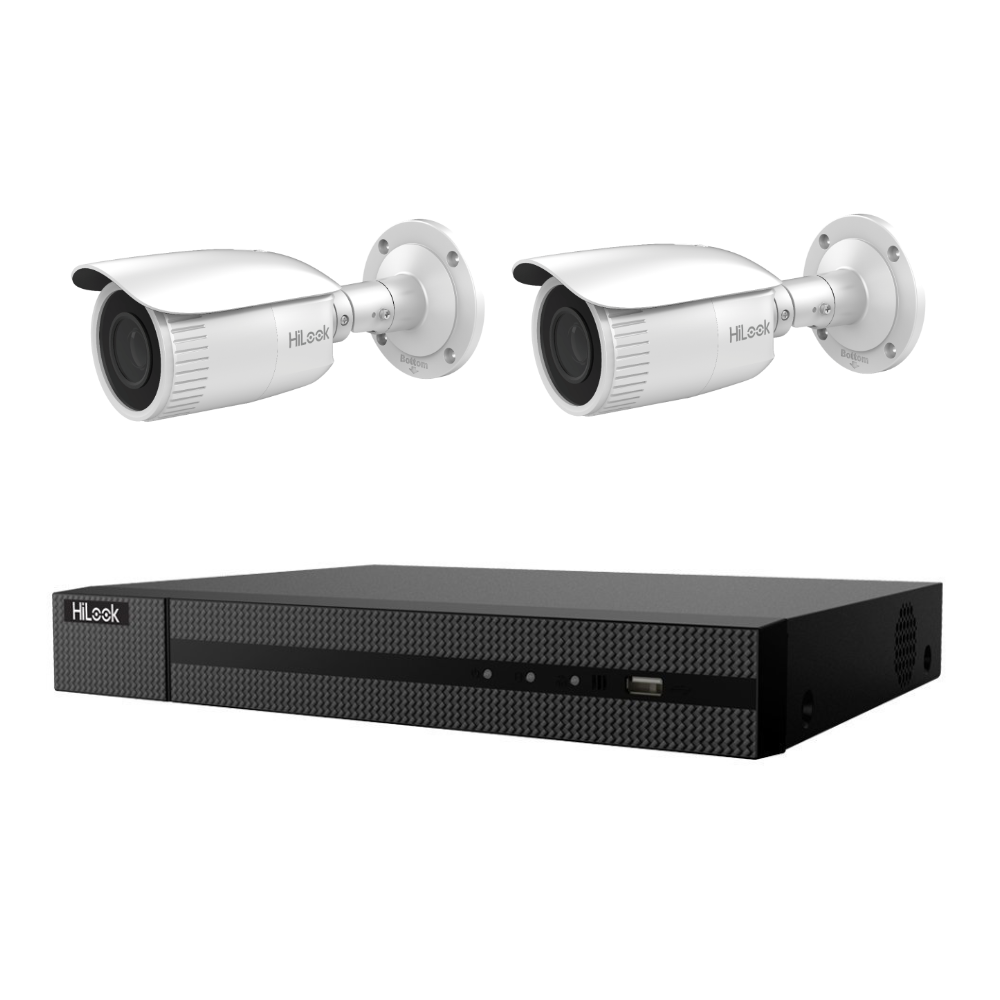 HiLook Outdoor camera surveillance kit - 2x PoE 5MP Motorised Bullet Cameras 1x 4ch PoE NVR 1x 2TB HDD - HiLook-IP-NVR-PoE-kit4