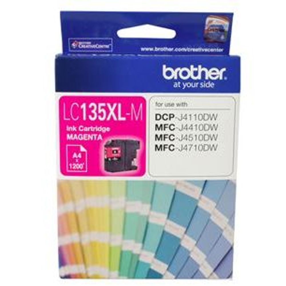 Magenta high-yield ink cartridge for Brother LC135XL printers