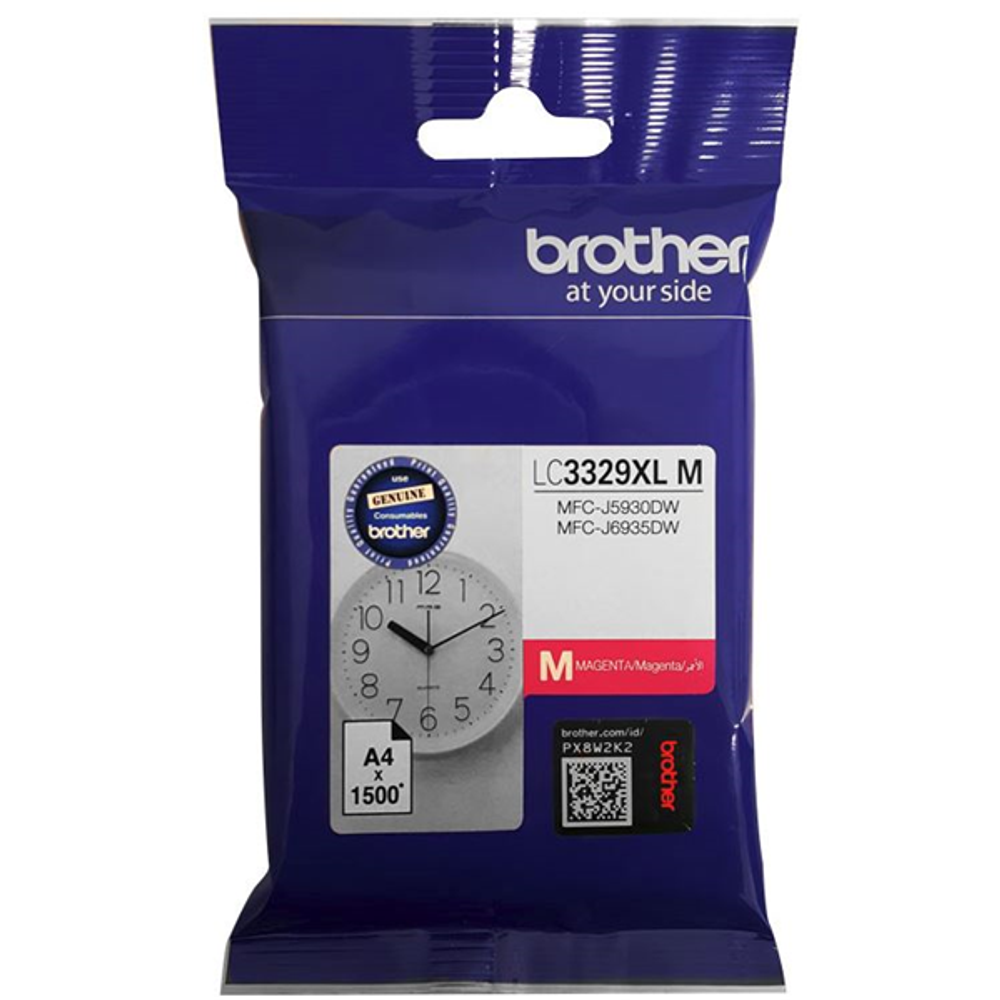 Brother LC3329XL high-yield magenta ink cartridge, sealed retail pack